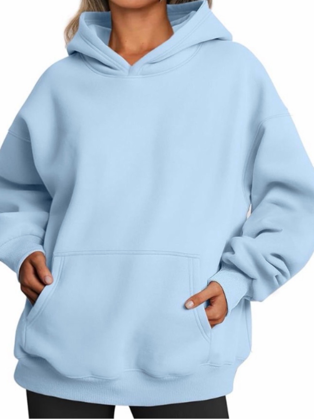 Trendy Queen Womens Oversized Hoodies Pullover Sweatshirts - SkyBlue Color - S